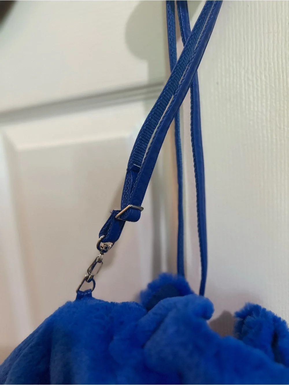 Disney Parks Pixar Toy Story 4 Forky Plush Fuzzy Crossbody Bag Cinch Sack Purse